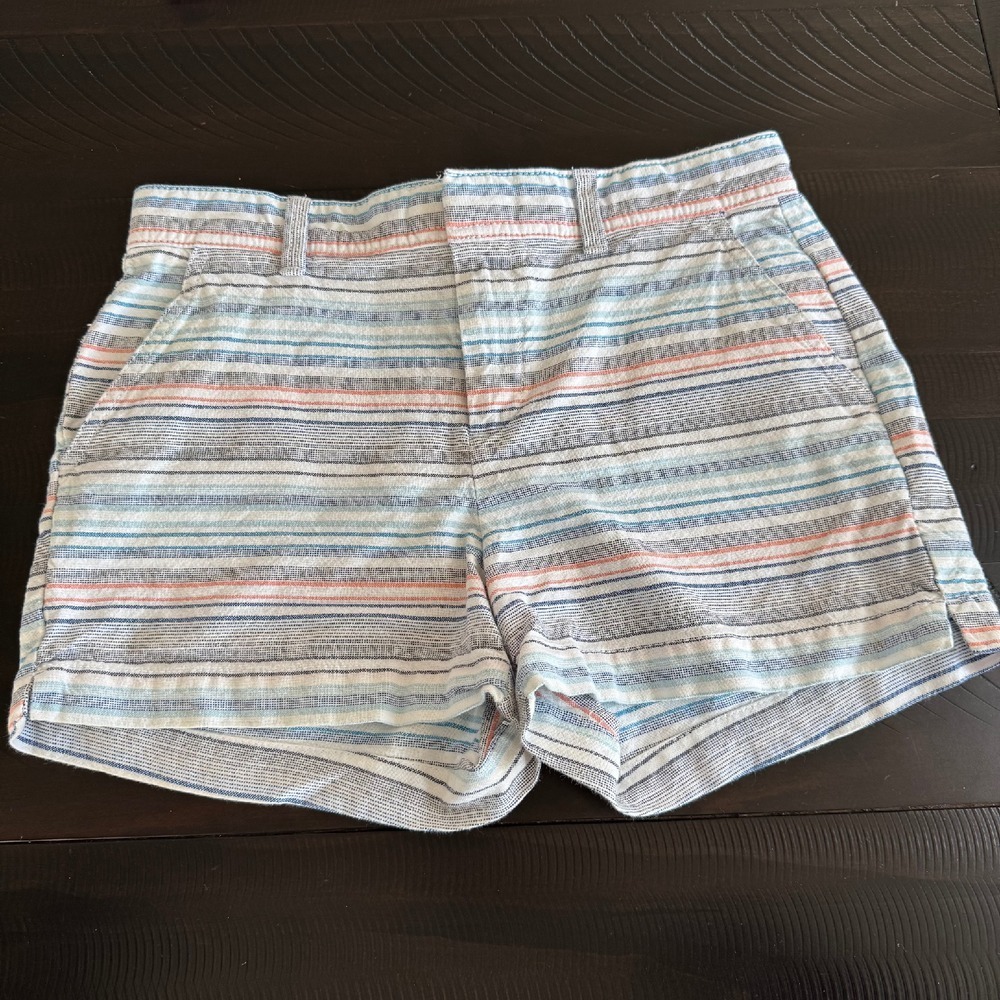 Gap Striped Chino Shorts 
 Everyday Summer‎ Outfit Blue Orange White Size 0